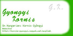gyongyi kornis business card